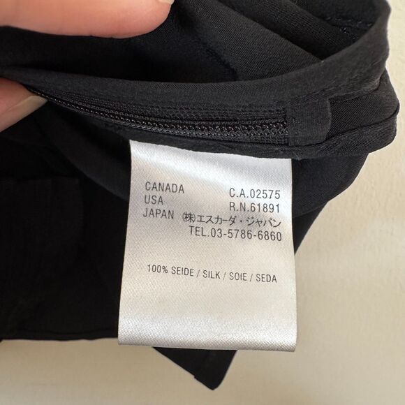 Escada Black Ruffled Blouse 100% Silk Size 6 - Picture 8 of 8